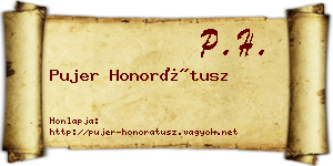 Pujer Honorátusz névjegykártya